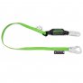MILLER 6' BACKBITER TIE BACK WEB LANYARD W/1 SNAP HOOK & 1 LOCKING SNAP HOOK