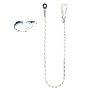 WORKSAFE CONNECTING ROPE LANYARD 2M FITTED WITH SCAFFOLD HOOK