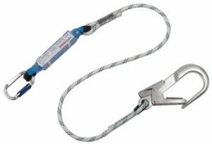 WORKSAFE® ENERGY ABSORBER WITH KERNMANTLE SAFETY LANYARD, FITTED WITH AL SCAFFOLD HOOK W/O CARABINER