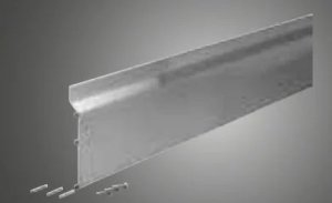 VERTIC ALUMINIUM PLINTH H=150MM (PROVIDED IN LENGTH 3M FIXING INCLUDED)
