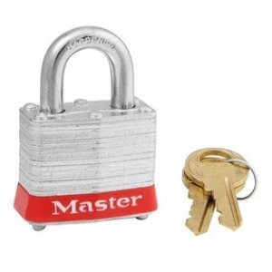 MASTER LOCK LAMINATED STEEL PADLOCK - KEYED ALIKE PADLOCK - RED