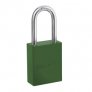 MASTER LOCK GREEN POWDER COATED ALUMINUM SAFETY PADLOCK, 1-1/2IN (38MM) WIDE WITH1-1/2IN (38MM) TALL SHACKLE, KEY RETAINING SAFETY EXCLUSIVE CYLINDER