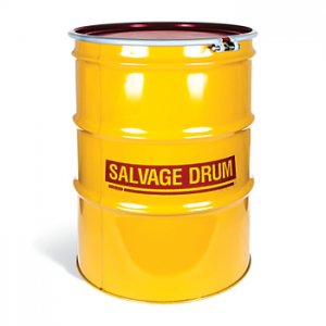 NEW PIG DRM1001 UN RATED 85 GAL OPEN-HEAD STEEL SALVAGE DRUM WITH BOLT RING SEAL