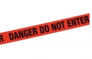 NEW PIG PLS326 RED DANGER BARRICADE TAPE WITH HIGH VISIBILITY WARNING MESSAGE