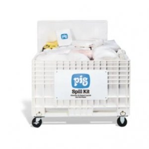 PIG OIL-ONLY XL RESP CART, 127 GAL 5IN RBR WHLS EA