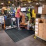 NEW PIG TUFFGRIT MODULAR ANTI-FATIGUE DRAINAGE MAT, BLACK (3' W X 3' L)