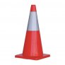 ORANGE SAFETY CONE WITH 2 REFLECTIVE BANDS, 700MM/28