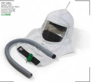 RPB T100 RESPIRATOR C/W 07-110 TYCHEM 2000 HOOD, 07-920 HEAD SUSPENSION, 03-101 CONSTANT FLOW VALVE ASSEMBLY