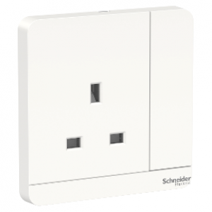 SCHNEIDER AVATARON 13A 250V 1-GANG SWITCH SOCKET, WHITE
