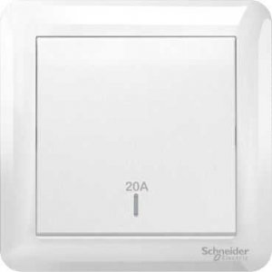 SCHNEIDER AFFLE PLUS 20A 250V 1 GANG 2 WAY DP SWITCH, WHITE
