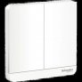 SCHNEIDER AVATARON 16AX 250V 2-GANG 2-WAY SWITCH WITH LED INDICATOR, WHITE