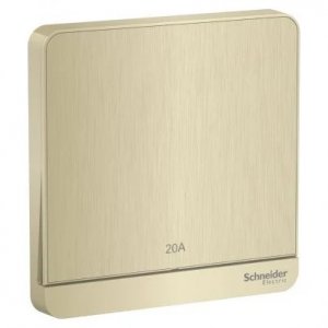 SCHNEIDER AVATARON 20A 250V 1-GANG DP SWITCH WITH LED, METAL GOLD HAIRLINE