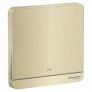 SCHNEIDER AVATARON 20A 250V 1-GANG DP SWITCH WITH LED, METAL GOLD HAIRLINE