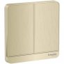 SCHNEIDER AVATARON SWITCH 16AX 250V 2-GANG 2-WAY SWITCH WITH METAL GOLD HAIRLINE FINISH