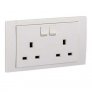 SCHNEIDER ELECTRIC VIVACE 13A 250V 2 GANG SWITCHED SOCKET WHITE