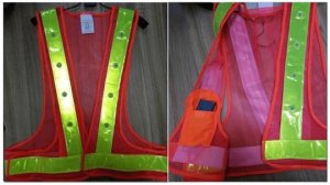 WORKGARD LED SAFETY VEST ORANGE WITH 16 LED BULBS & 2000 FT VISIBILITY