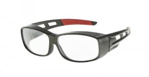 WORKSAFE® AIRSPEX, Graphite Frame Safety Glasses OTG, Clear Anti-fog Lens