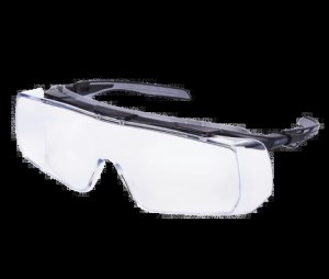 WORKSAFE RAZOR E3067, MATT BLACK FRAME OVER THE GLASSES SAFETY EYEWEAR, CLEAR HC LENS