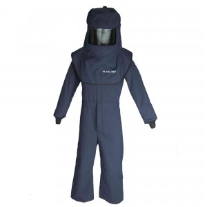 LAN 40 Cal Arc Flash Hood and Coverall Suit Set