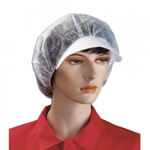 NON-WOVEN BOUFFANT CAP WITH PEAK