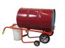 Model 30BT Standard Drum Truck. Heavy Duty handles 30, 55 & 85-gallon steel, poly or fiber drum. Self standing with kick stand acts as drum cradle for upright storage and dispensing at 16.5″ drain height. Includes 2 x 10″ & 2 x 6R