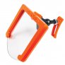 Pivot Mount Guard Grinder Guard and universal shield. Heavy duty swivel lock positioning operator from flying grit & debris. Cast frame with 3/16″thick LEXAN Shield will contain & deflectany wheel breakages. Shield Size : 5 1/2″ x 5 