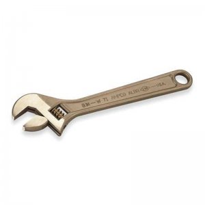 AMPCO Non-Sparking Adjustable Wrench, Max. Jaw Opening.