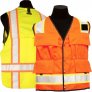 Kishigo Pro Series Class 2 Hi Vis Surveyors Safety Vest is made from 8-oz DuraTuff and 3.4 oz Ultra cool mesh. Vest is uequipped with a snap front closure. left mic holder and dual grommets. Includes 4-tier flap pockets with 6 division pocket & 2 div