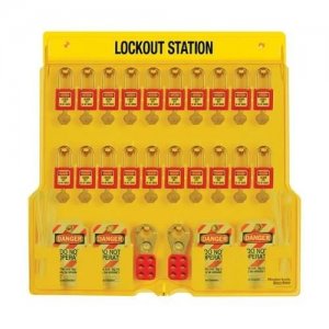LOTO Filled, Covered 20 Xenoy. Padlock Station