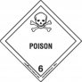 Class 6 POISON, 4″ x 4″ Vinyl Labels. Roll of 500 pcs HMSL80
