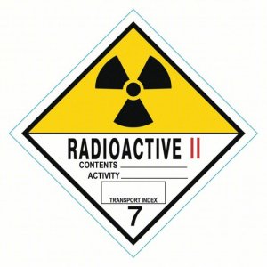 Class 7 Radioactive II Materials, 4″ x 4″ Vinyl Labels. Roll of 250 pcs. 8EZ65
