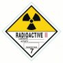 Class 7 Radioactive II Materials, 4″ x 4″ Vinyl Labels. Roll of 250 pcs. 8EZ65