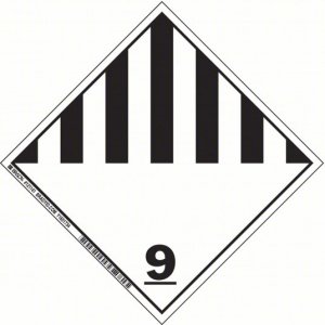 Class 9 Miscelleanous Hazardous Materials, 4″ x 4″ Vinyl Labels. Roll of 250 pcs. 6R726