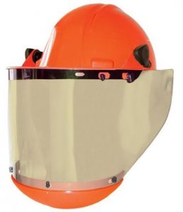 Salisbury Face Shield Complete w/ Chin Guard HRC 2 10 Cal/cm2 Arc Flash Protection AS1000HAT Orange
