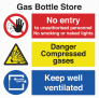 SPACE IDENTIFICATION SIGN GAS, BOTTLE STORE 3125 300X300MM RIGID PVC, 12″ x 12″ 3125MM