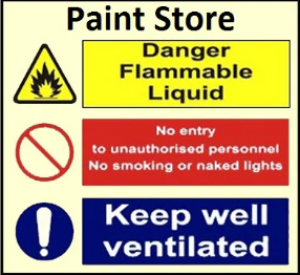 SPACE IDENTIFICATION SIGN, PAINT STORE #3126 300X300MM, RIGID PVC, 12″ x 12″ 3126MM