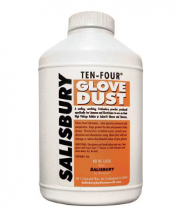 Ten-Four Glove Dust, Powder, For Rubber Insulating Lineman Gloves, White, 1 Bottle
