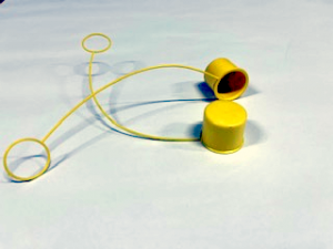 BRADLEY 107-371 Tethered Dust Cover 1/Package Eyewash Plastic Yellow 1 Pair