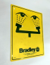 BRADLEY 114-051 Safety Sign, Eye Wash, Vertical, Yellow