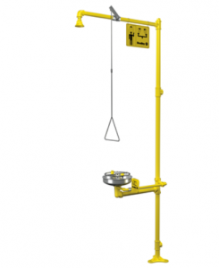 S19-310BF Drench Shower & Eye/Face Wash Unit – Barrier Free, Stainless Steel Bowl