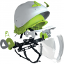 DELTA PLUS ONYX2BJ SAFETY HELMET W/ VISOR & CHIN STRAP, WHITE