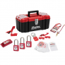 MASTER LOCK 1457E410KA STANDARD ELECTRICAL LOCKOUT KIT WITH PLASTIC LOCKS – TOOLBOX