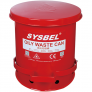 SYSBEL 10GAL OILY WASTE CAN RED