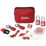 MASTER LOCK S1010E410KA STANDARD ELECTRICAL LOCKOUT KIT WITH PLASTIC LOCKS – COMPACT POUCH